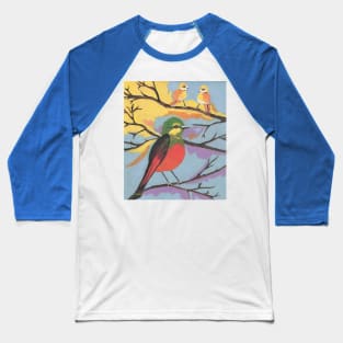 COLORFUL Bird Painting Baseball T-Shirt